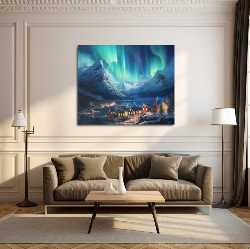 Aurora Borealis Canvas Art, Northern Lights Home Decor Etsy