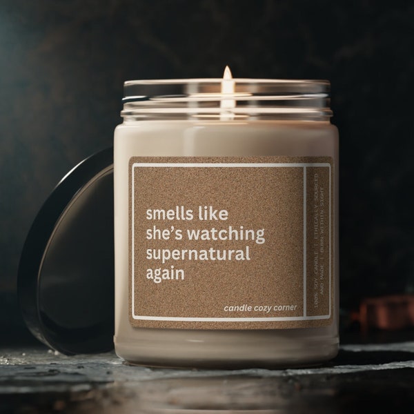 Dean Winchester Candle: Supernatural Inspired Soy Candle Merch, Scented and Handmade, Funny Gift for Her, Unique TV Show Fan Gift