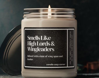 Smells Like High Lords and Wingleaders Candle, Fourth Wing ACOTAR Gift, Rebecca Yarros merch