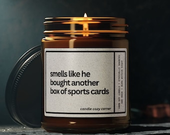 Sports Card Collector Candle: Natural Soy Wax, 50-60 Hour Burn