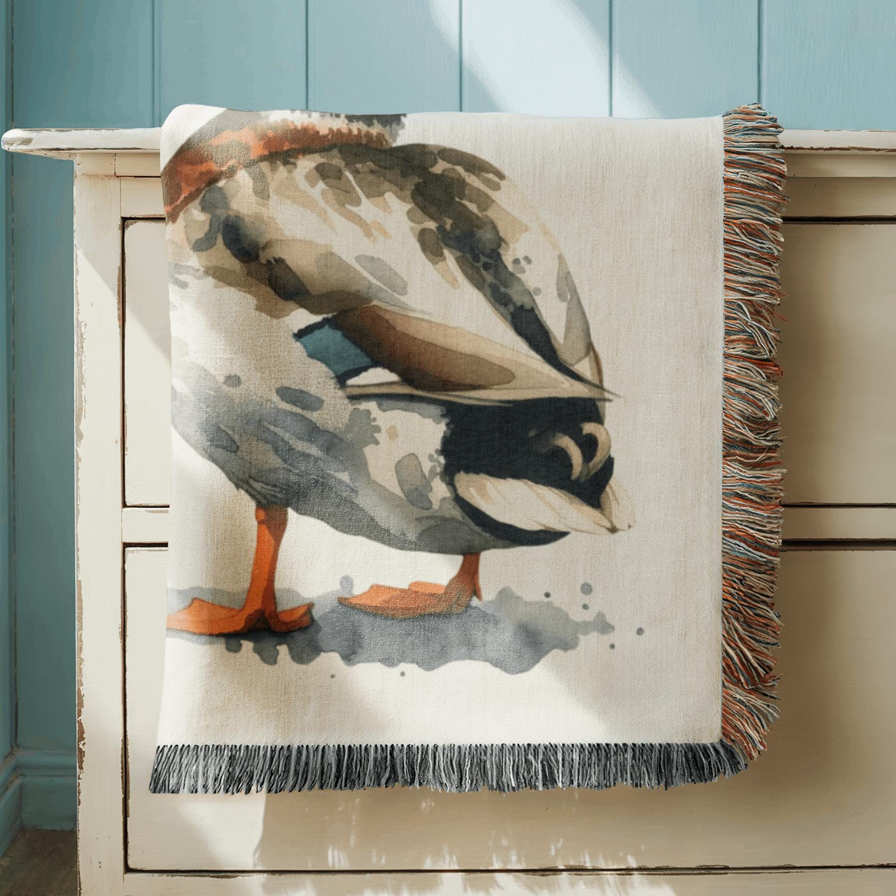 Personalized Woven Duck Baby Blanket, Mallard Nursery Decor, Hunting ...