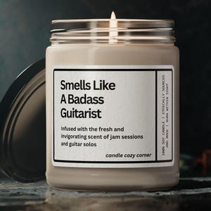 Badass Guitarist Soy Candle Perfect Gift for Guitarists, Guitar Teachers, Acoustic Guitar Lovers, Guitar Student Gifts, Musician Gift Idea