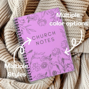 Personalized Christian Devotional Journal - Floral Sermon Notebook for ...
