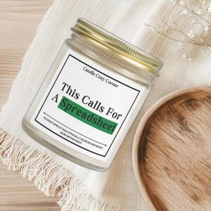 This Calls for a Spreadsheet, Funny Gift Candle, Perfect for Office, Coworkers, and Data Lovers, Office Gift, Boss Corporate Gift