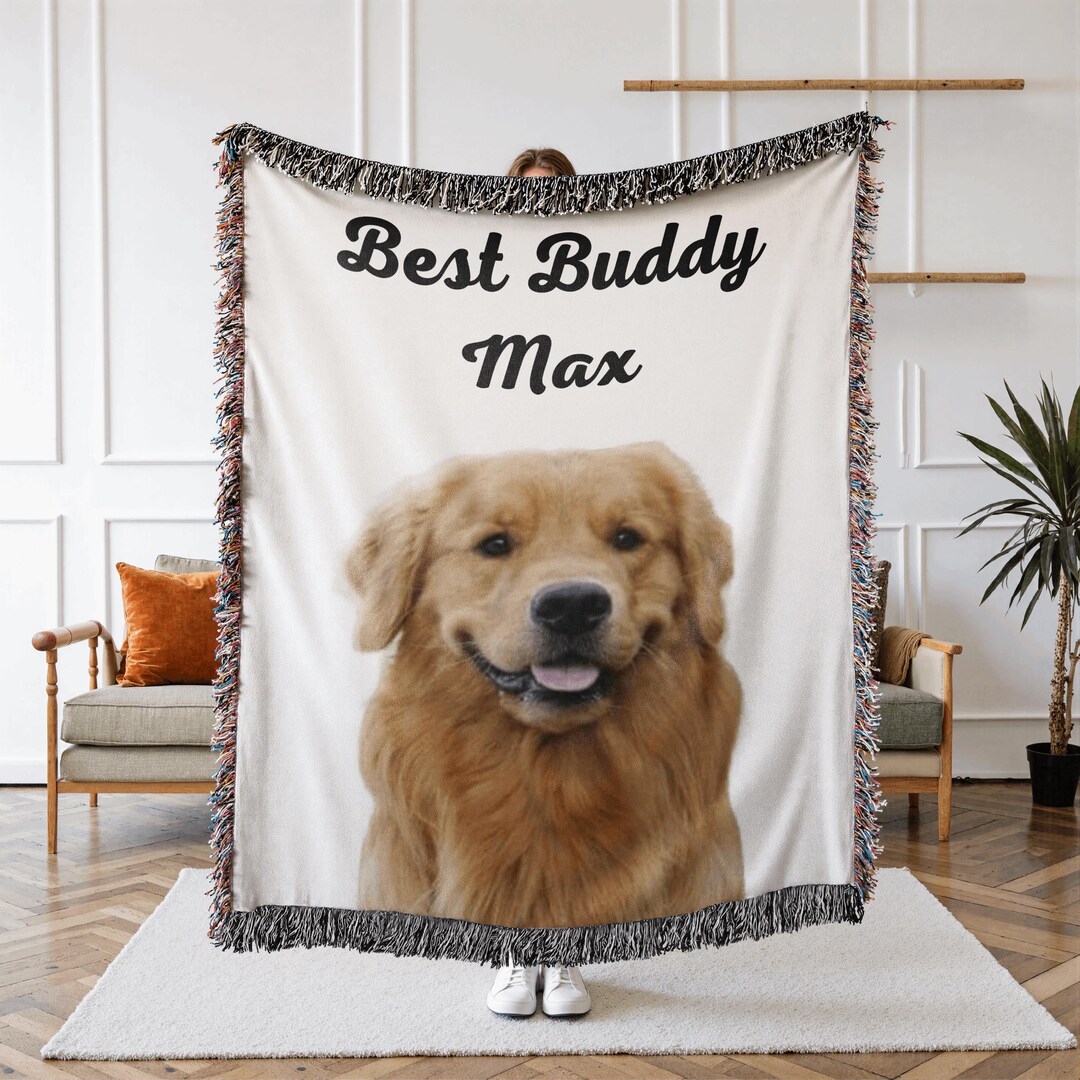 Personalized Pet Photo Picture Blanket Custom Pet Name Memorial Dog ...