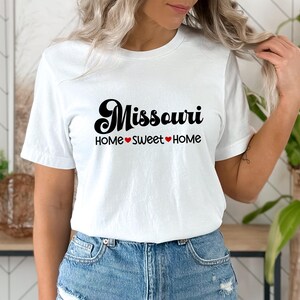 Missouri T-Shirt, Missouri Home Sweet Home Tee, Unisex US State Shirt