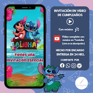 Lilo and Stitch birthday invitation, Lilo and Stitch video invitation, Lilo and Stitch animated invitation, Lilo and Stitch invitation
