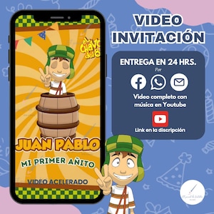 Uitnodiging voor de verjaardagsvideo van El Chavo