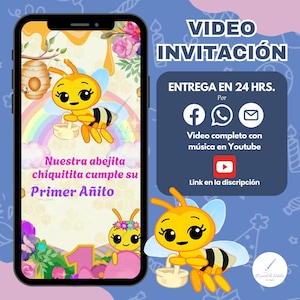 Little Bee invitation, Little Bee birthday video invitation