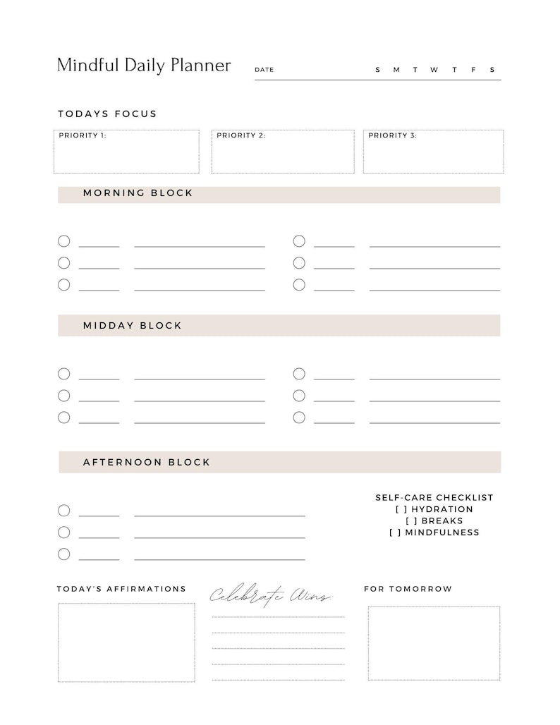 Daily Planner for Executive Function Support | Adhd-friendly ...