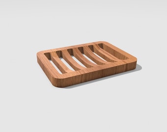 Soap deep Dish with 6 deep grooves - 3d STL file for CNC & 3MF file for 3d Printer