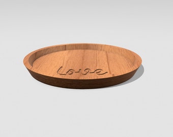 Love Trinket Tray - 3d STL file for CNC