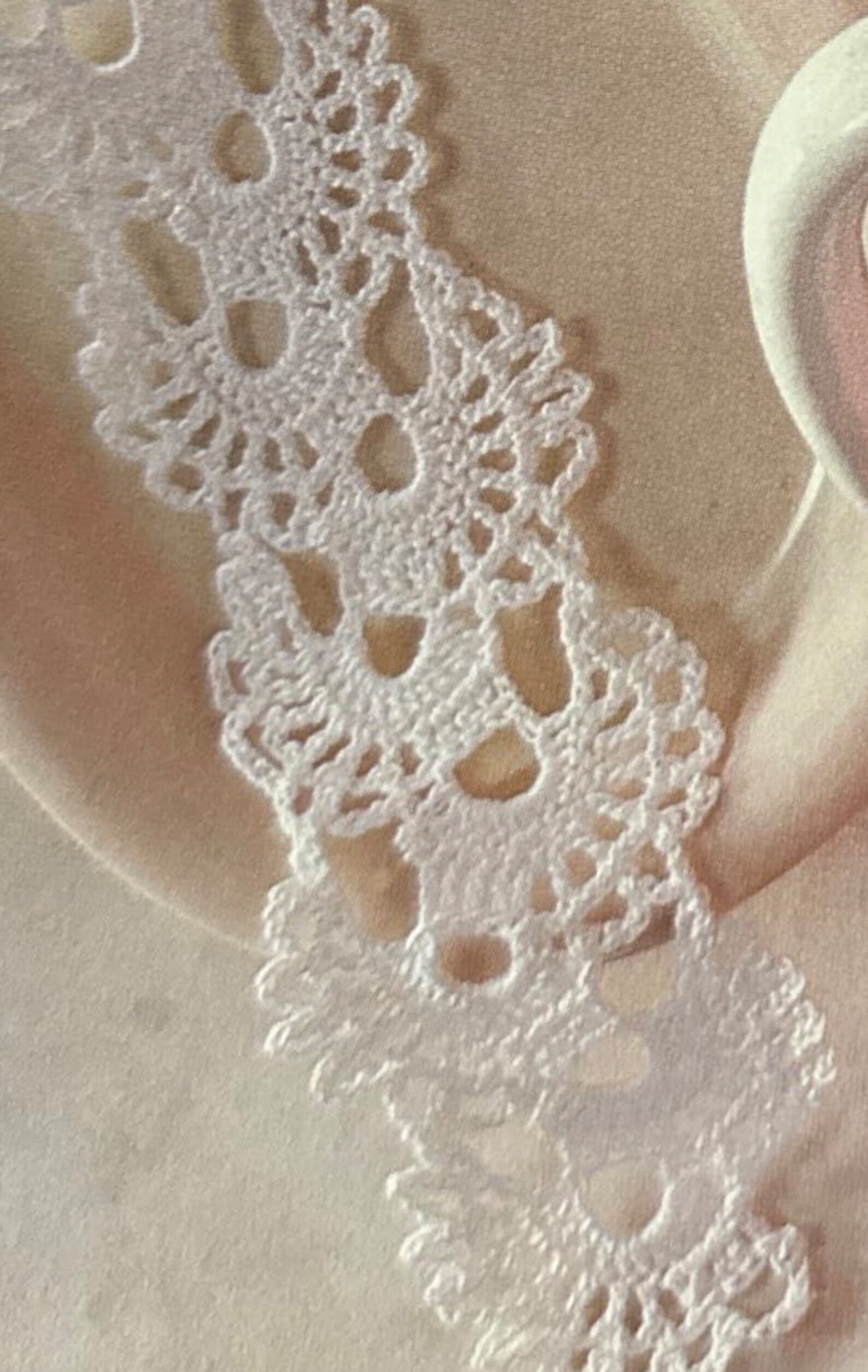 Retro Crochet Pattern Double Scallop Edging Doily Trim Cloth Lace PDF ...