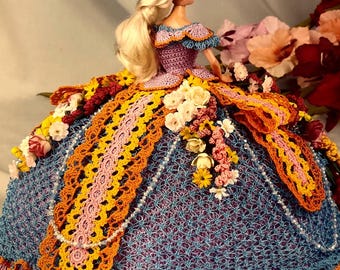 Vintage CROCHET Doll Pattern Southern Belle Gladiolus Flower