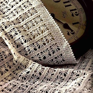 Retro Crochet Pattern Spiderweb Table Runner Cloth Lace PDF Instant Digital Download  Decor Doily Vintage 14.5&quot;  - 41&quot; inches