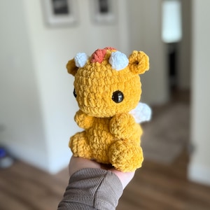 Crochet Baby Dragon Plushie, Cute Crochet Dragon, Handmade Crochet Gifts