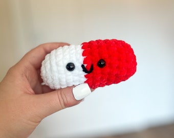 Crochet Chill Pill, Pill Plushie, Stress Toy, Handmade Chill Pill, Funny Crochet Gifts, Funny Plushies, Funny Toys