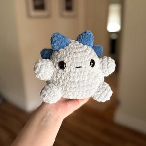 Pelúcia Axolotl Gordinha, Axolotl de Crochê, Axolotl Azul, Pelúcia Axolotl Feita à Mão, Presentes Axolotl Fofos