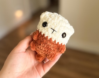 Peluche a forma di lontra all'uncinetto, animale di peluche in miniatura fatto a mano