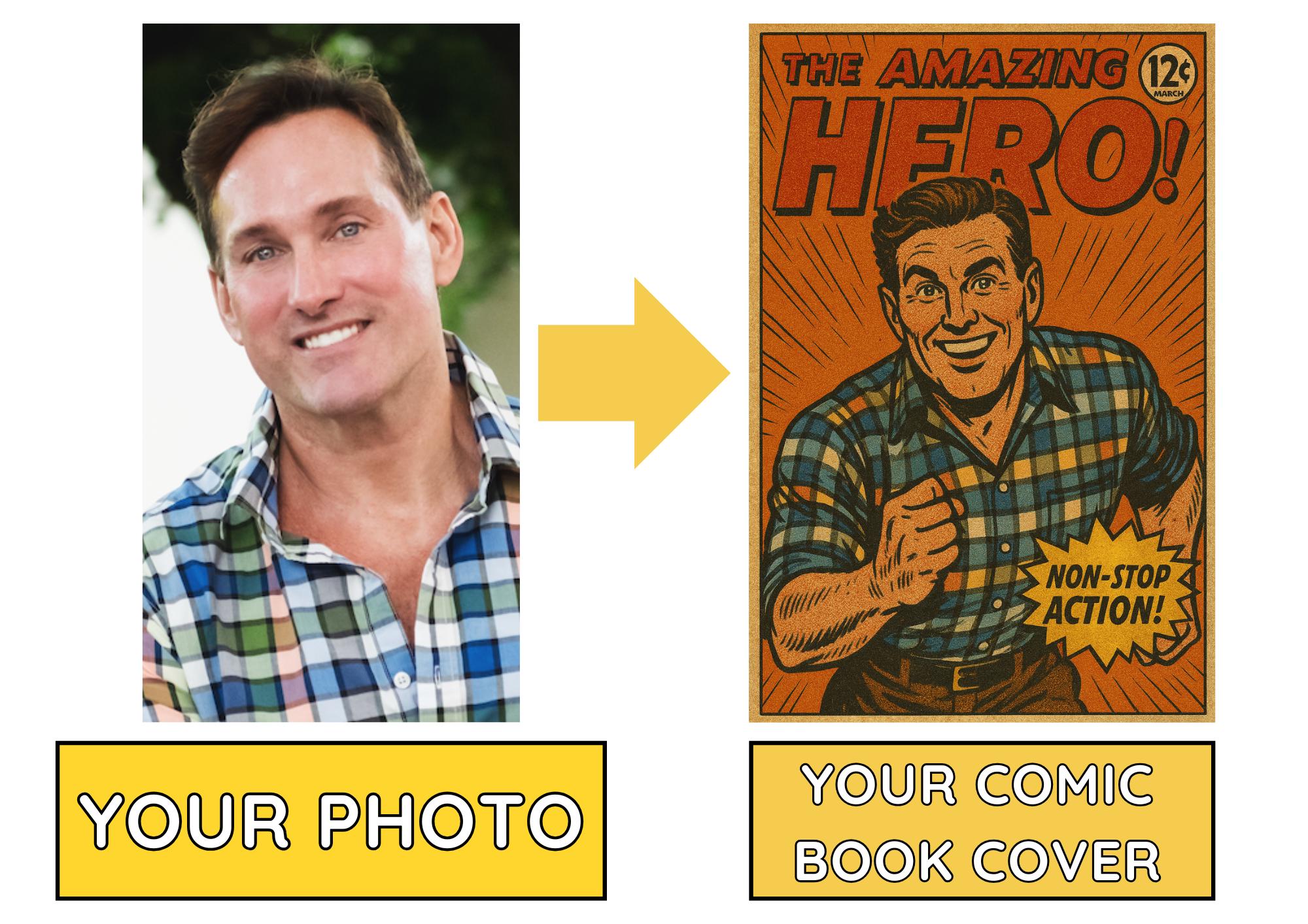 Custom Comic Book Cover Portrait: Retro Style Art Gift (digital ...