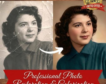 Professional Photo Restoration Service, Fix Old Damaged Photos, Colorize Black and White Pictures, Repair Torn, Faded & Scratched Photos