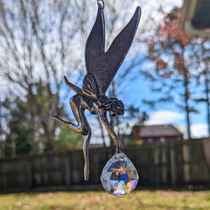 Fairy Wind Spinner Stabilizer Crystal Pendant Suncatcher for Outdoor Garden Yard Hanging Ornament Decoration