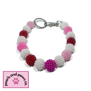 Be My Pawlentine Dog Beaded Collar, Stylish Dog Jewelry, Dog bead necklace, Fashionable Dog Accessories, Stylish Pet Jewelry, Cat Necklace