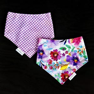 Purple Bliss Bandana, Dog Bandanas, Dog gift, Dog Accessories, Summer Bandanas, Flower Dog Bandana, Floral dog bandana, Garden Bandana
