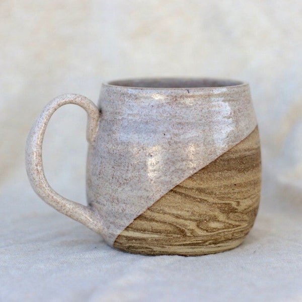 Marble and Oat Mug Handmade Ceramic Coffee Tea Mug Tan