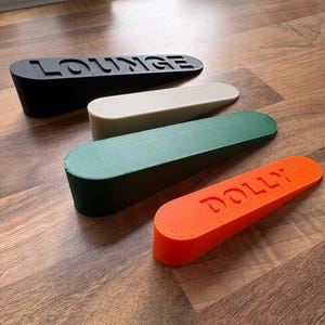Personalized Door Stop, Custom Word Stopper, 3D Printed Wedge