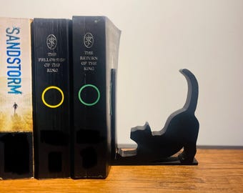 Cute Cat Bookends | Feline Decorations | Animal Bookend For Desks | 3D Print Bookends | Shelf Decorator | Cat Adorer