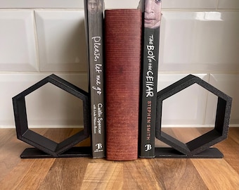 Modern Geometric Bookends | Minimalist 3D Printed Shelf Decor | Contemporary Book Holder | Unique Home Office Gift