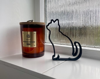 Minimalist Cat Outline | 3D Printed Cat Silhouette Decor | Modern Shelf Ornament | Cat Lover Gift | Available in Multiple Colours