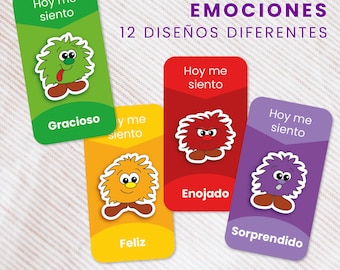 Emotieskaarten in het Spaans, leer emoties, kleuterwoordenschat, educatieve activiteiten, leskaarten voor kinderen, Montessori