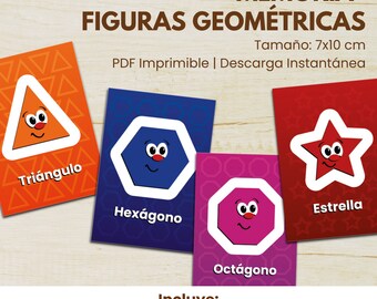 Geheugen voor kinderen, geometrische figuren in het Spaans, leskaarten voor kleuters, educatieve spellen, bordspellen, Montessori-activiteit