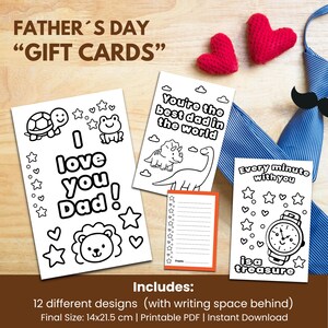 Tarjetas Día del Padre en Inglés para Colorear y Recortar | Manualidad Escolar | Regalo para Papá | Actividad Imprimible Niños