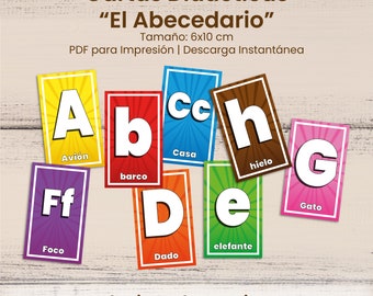 Flashcards voor kinderen, Leer het alfabet in het Spaans, Hulpmiddelen voor de kleuterschool, Afdrukbare activiteiten, Educatieve spelletjes