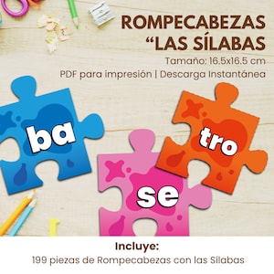 Puzzles, Word Writing, Syllables, Learning to Write, Preschool Reading and Writing, Educational Games, Montessori Resources