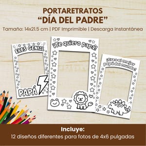 Father’s Day Printable Frames in Spanish | Preschool Craft | Kid-Made Gift for Dad | Cut & Color Activity | Elementary Craft | Gift for Dad