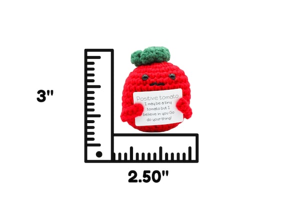 Positive Tomato Crochet Doll. Handmade Toy, Emotional Support