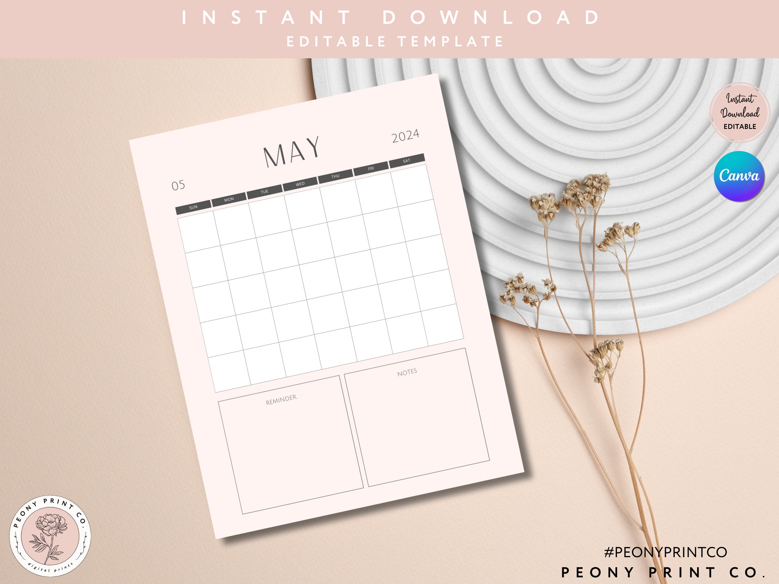 Light Peach Minimalist 2024 Planner - Etsy