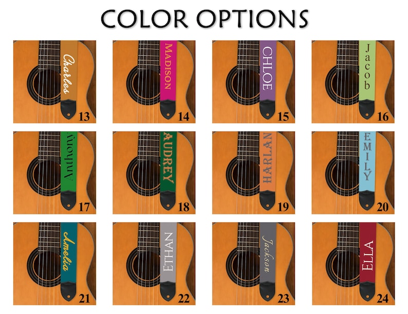 Handwriting Text Guitar Strap, Personalized Musician Gift, Customized Acoustic, Electric, Bass, and Classical Guitar Strap image 17