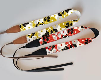 Colorful Sakura Floral Camera Strap, Custom Camera Strap with 5 Color Options, Japanese Style Floral Strap for Canon Fuji Leica Sony