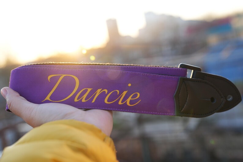 Handwriting Text Guitar Strap, Personalized Musician Gift, Customized Acoustic, Electric, Bass, and Classical Guitar Strap image 2