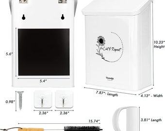 Farmhouse Laundry Lint Bin: Magnetic Metal Storage Box