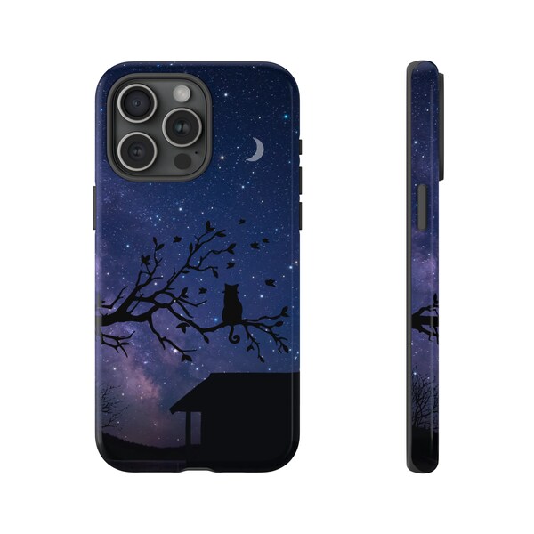 Tough Cases, Intricate moonlight  Elegance, Cool cat, Chic  Beautiful Patterns, Protective Phone Cases with Stunning Designs