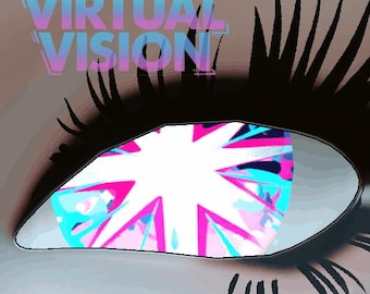 Ojos circulares de VRChat animados de estrella pop kawaii para uso personal y comercial