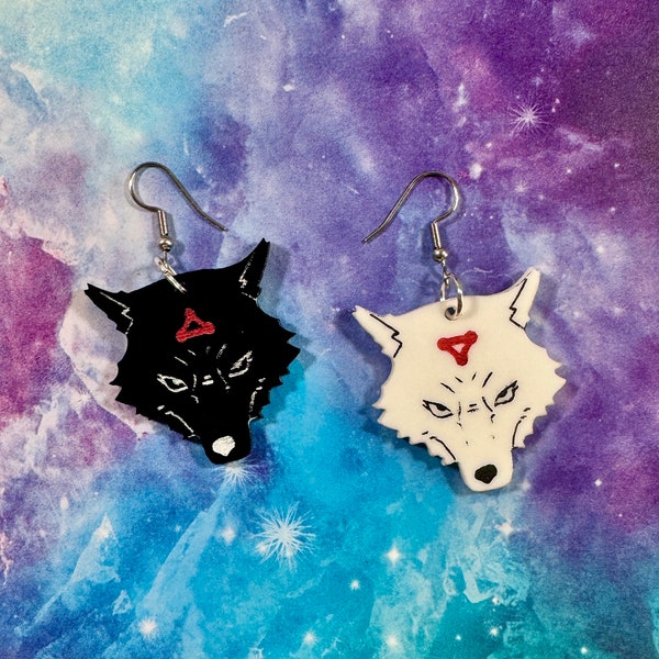 Demon dogs earrings | divine dogs jjk | jujutsu kaisen | acrylic earrings | handmade earrings | anime | jujutsu kaisen jewelry |megumi