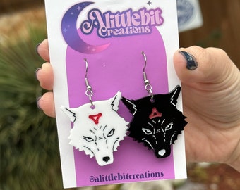 Demon dogs earrings | divine dogs jjk | acrylic earrings | handmade earrings | anime |