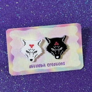 Demon dogs stud earrings | jujitsu kaisen | acrylic earrings |anime jjk | divine dogs | megumi | wolves